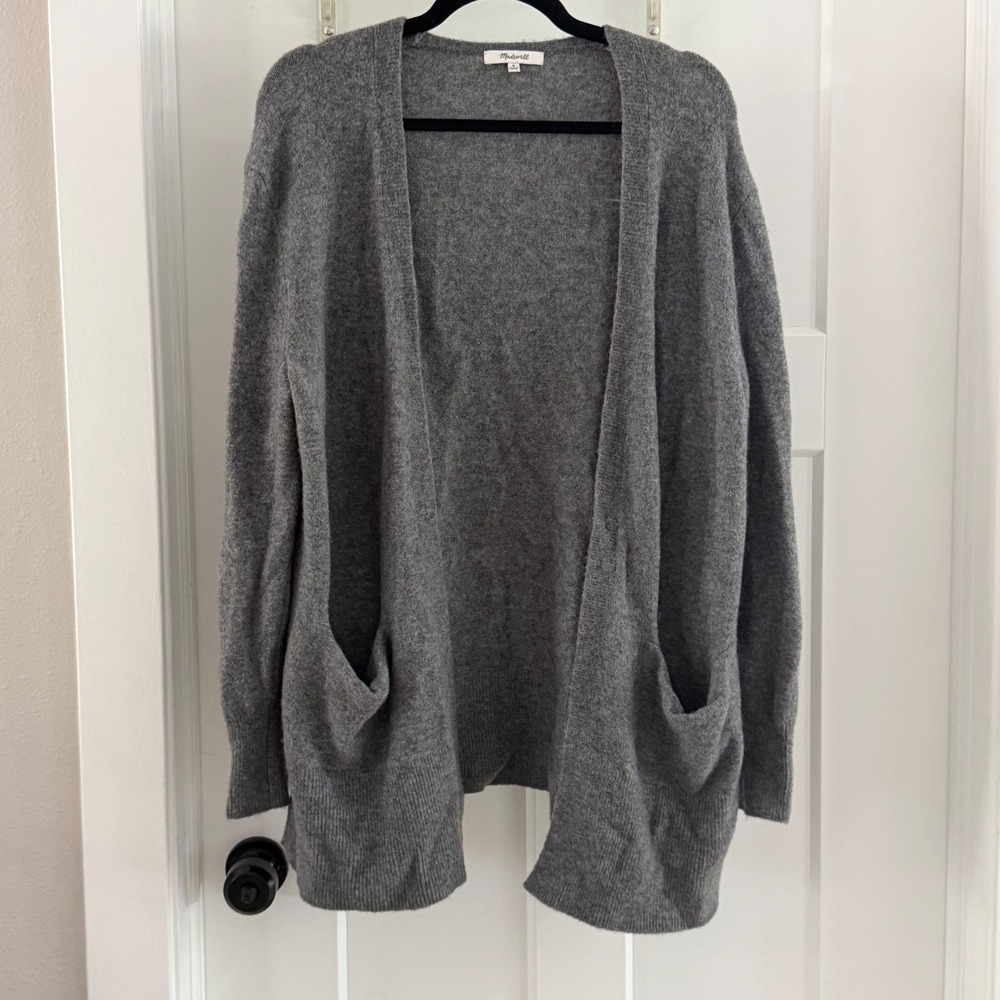 Madewell Cozy Walker‎ Cardigan Heather Evening Grey Merino Wool Alpaca Blend M